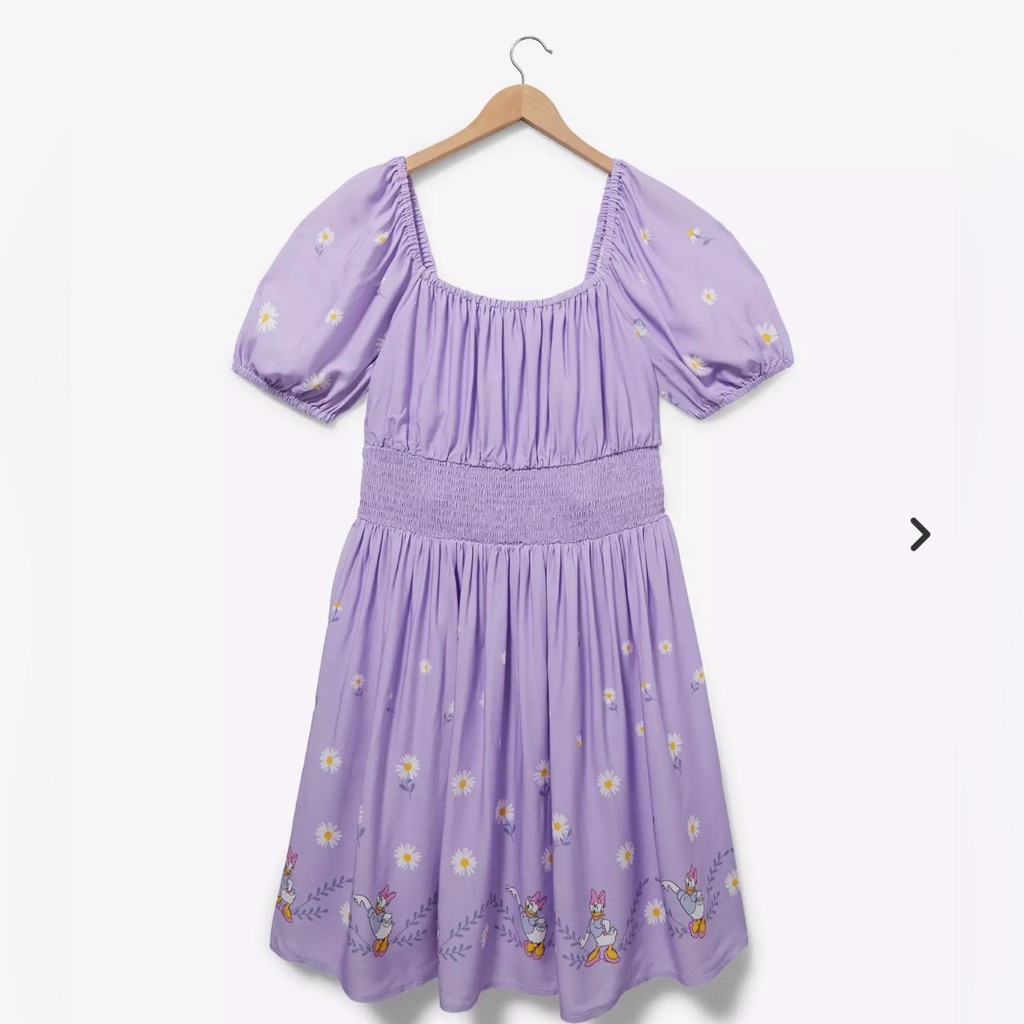 Box Lunch Sz 2 Plus Size Disney Daisy Duck Smock Waist Dress